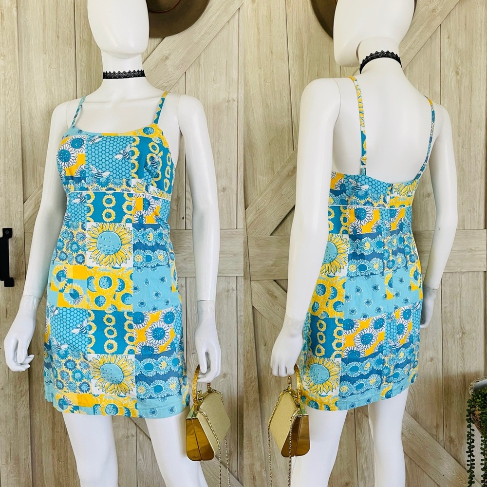 Vintage 90’s Lilly Pulitzer Sunflower Mini Dress
